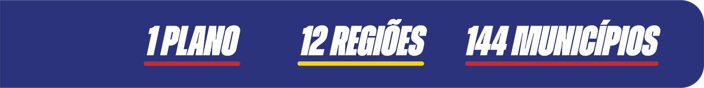 1 plano, 12 regiões, 144 municípios